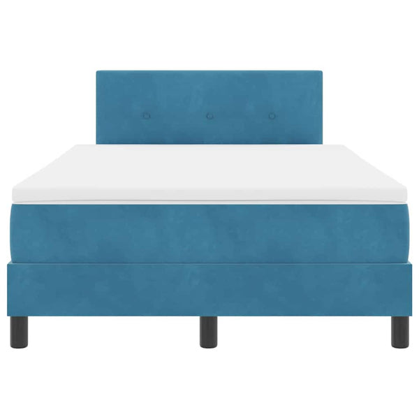 LED Boxspringbett 120x190 cm mit Matratze Samt Blau