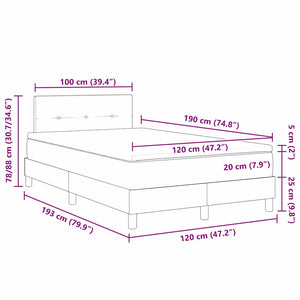LED Boxspringbett 120x190 cm mit Matratze Samt Blau