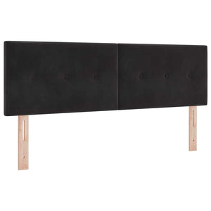 vidaXL Lit coffre à LED avec matelas Velours noir 160 x 200 cm