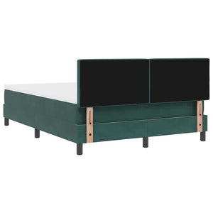 vidaXL Lit tapissier à LED avec matelas Velours vert foncé 160 x 200 cm