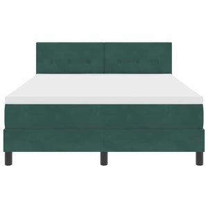 vidaXL Lit tapissier à LED avec matelas Velours vert foncé 160 x 200 cm