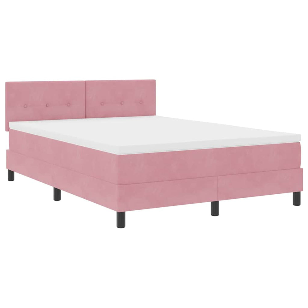 LED Boxspringbett Rosa 160x200 cm mit Matratze
