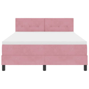 LED Boxspringbett Rosa 160x200 cm mit Matratze