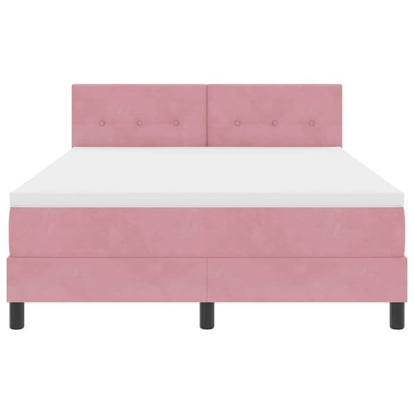 LED Boxspringbett Rosa 160x200 cm mit Matratze