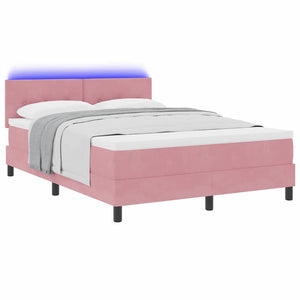 LED Boxspringbett Rosa 160x200 cm mit Matratze
