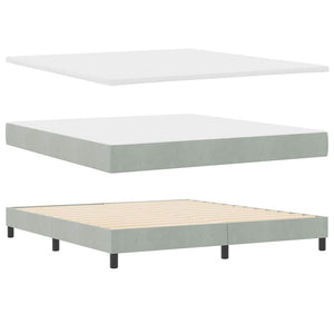 vidaXL Lit coffre à LED avec matelas Gris clair 180 x 200 cm Velours