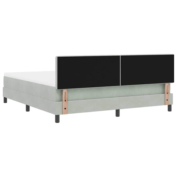 vidaXL Lit coffre à LED avec matelas Gris clair 180 x 200 cm Velours