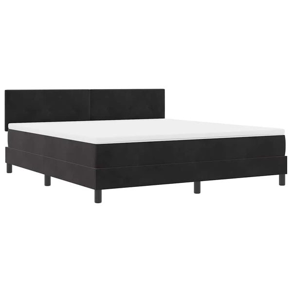 vidaXL Lit coffre à LED avec matelas Velours Noir 180 x 200 cm
