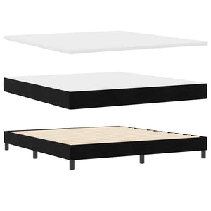 vidaXL Lit coffre à LED avec matelas Velours Noir 180 x 200 cm