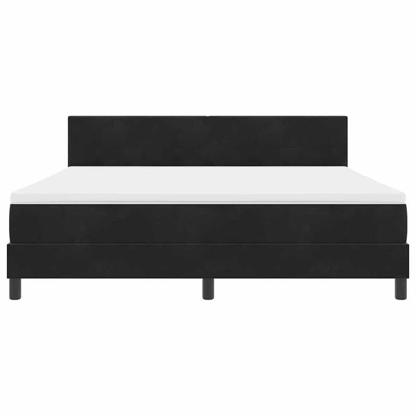 vidaXL Lit coffre à LED avec matelas Velours Noir 180 x 200 cm
