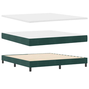 vidaXL Lit coffre à LED avec matelas vert foncé 180 x 200 cm Velours