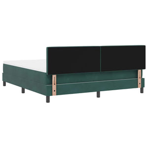 vidaXL Lit coffre à LED avec matelas vert foncé 180 x 200 cm Velours