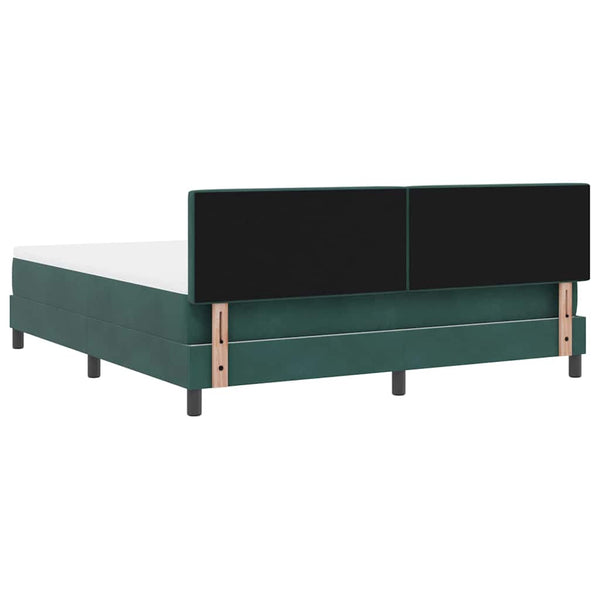 vidaXL Lit coffre à LED avec matelas vert foncé 180 x 200 cm Velours