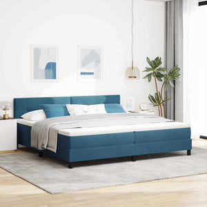 LED Boxspringbett mit Matratze Dunkelblau 200x200