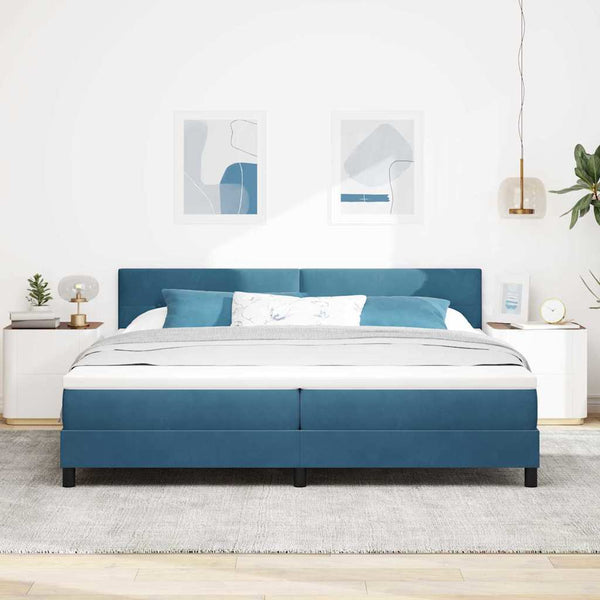 LED Boxspringbett mit Matratze Dunkelblau 200x200