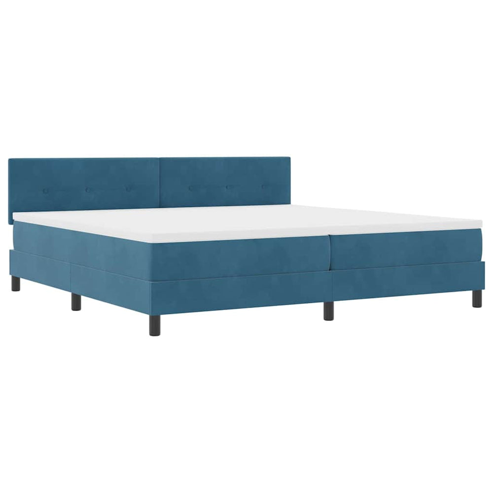 LED Boxspringbett mit Matratze Dunkelblau 200x200