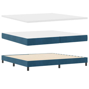 LED Boxspringbett mit Matratze Dunkelblau 200x200