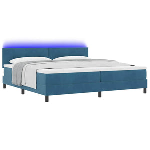LED Boxspringbett mit Matratze Dunkelblau 200x200