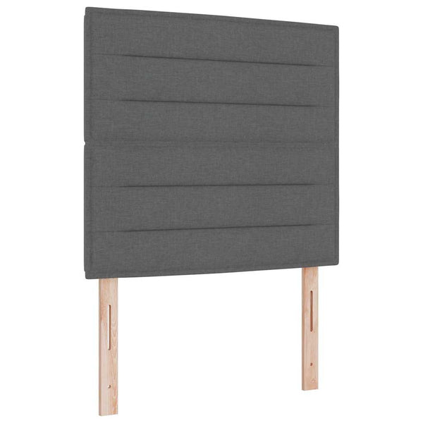 vidaXL Lit tapissier LED avec matelas Gris foncé 80 x 200 cm Tissu