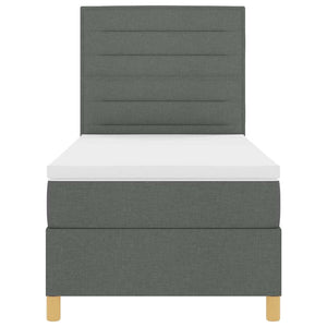 vidaXL Lit tapissier LED avec matelas Gris foncé 80 x 200 cm Tissu