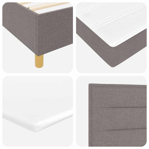 LED Boxspringbett mit Matratze 80x200 cm Taupe