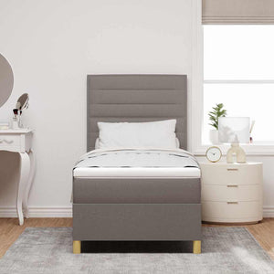 LED Boxspringbett mit Matratze 80x200 cm Taupe