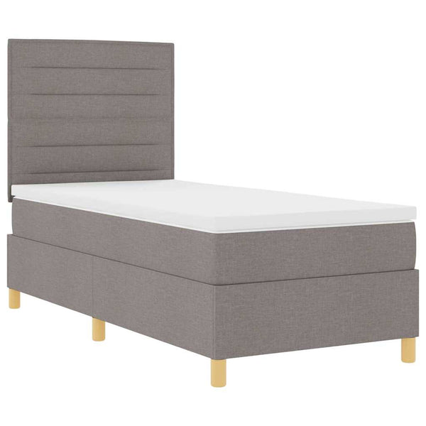 LED Boxspringbett mit Matratze 80x200 cm Taupe