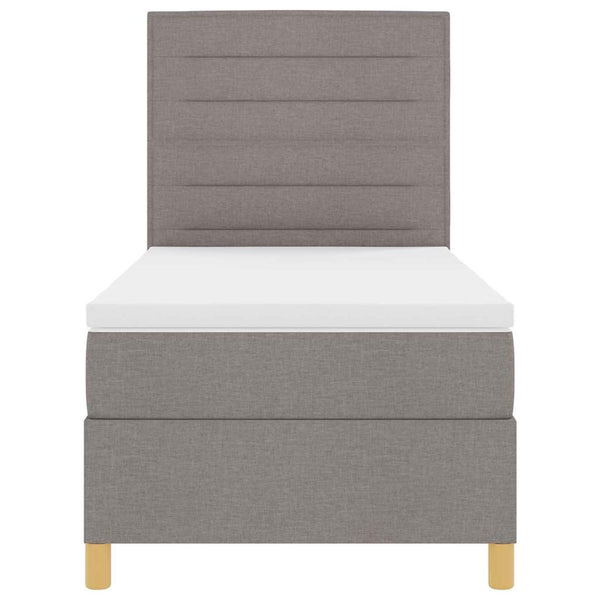 LED Boxspringbett mit Matratze 80x200 cm Taupe