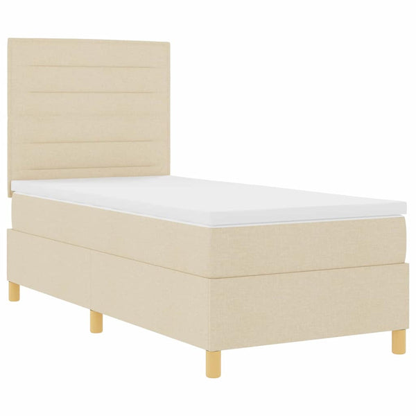 LED Boxspringbett Creme 80x200 cm mit Matratze