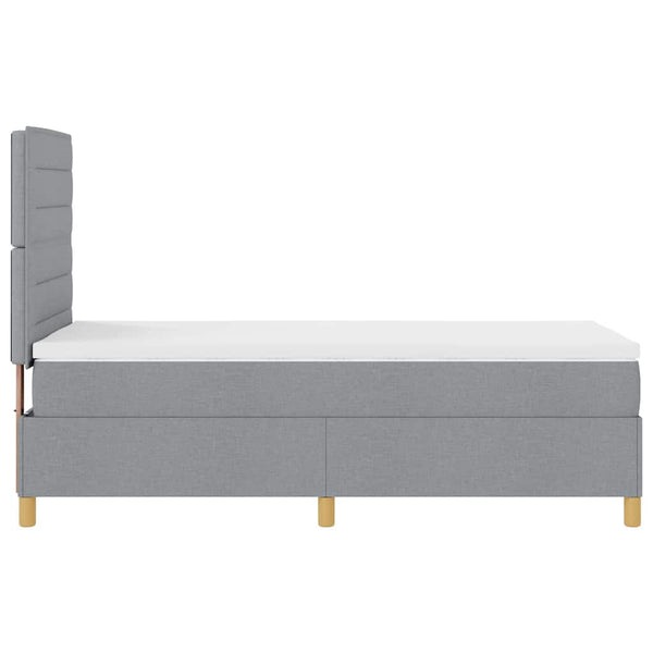 LED Boxspringbett mit Matratze Hellgrau 90x190 cm