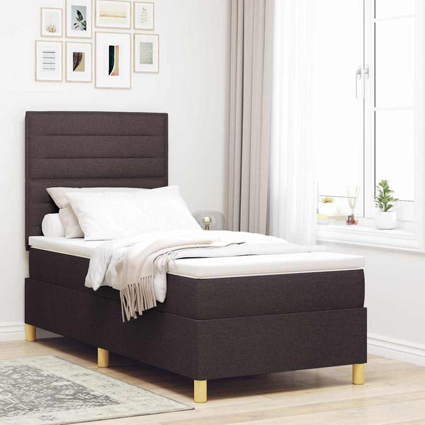 LED Boxspringbett mit Matratze 90x190 cm Dunkelbraun