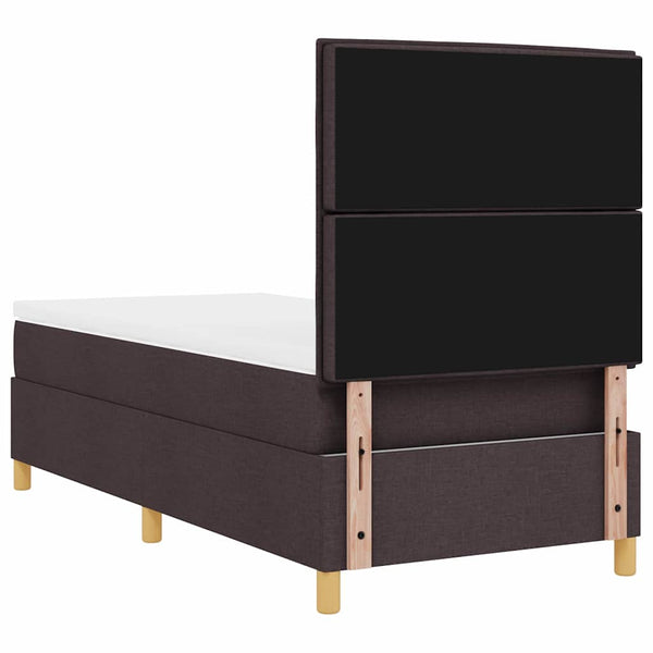 LED Boxspringbett mit Matratze 90x190 cm Dunkelbraun