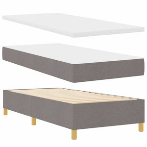 LED Boxspringbett Taupe mit Matratze 90x190