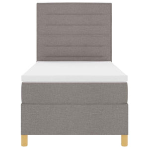 LED Boxspringbett Taupe mit Matratze 90x190