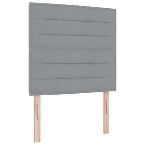 vidaXL Lit coffre LED avec matelas Gris clair 90 x 200 cm Tissu
