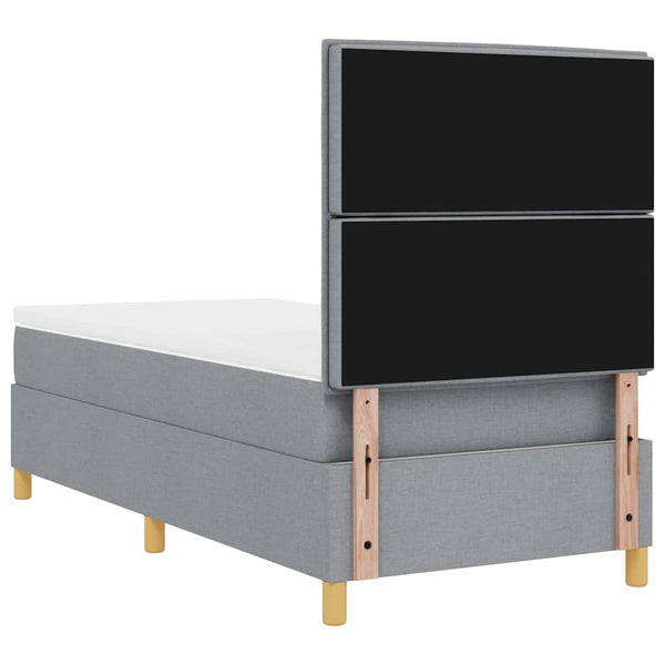 vidaXL Lit coffre LED avec matelas Gris clair 90 x 200 cm Tissu
