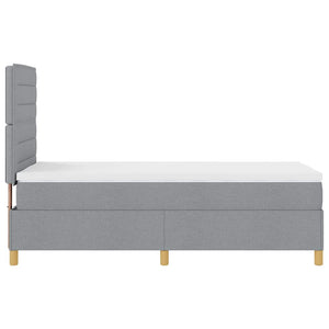 vidaXL Lit coffre LED avec matelas Gris clair 90 x 200 cm Tissu