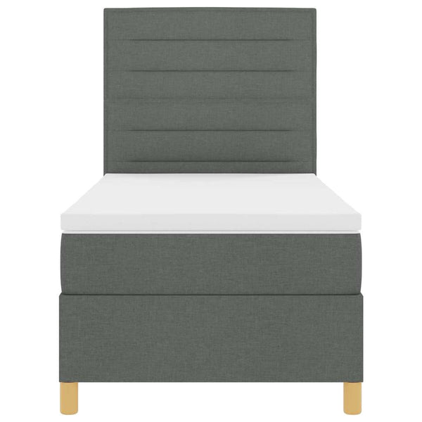 LED Boxspringbett mit Matratze 90x200 cm Dunkelgrau