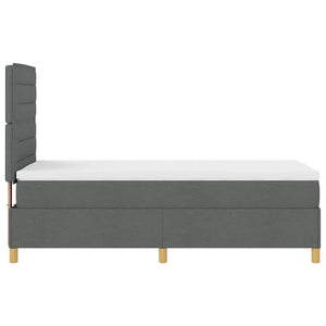 LED Boxspringbett mit Matratze 90x200 cm Dunkelgrau