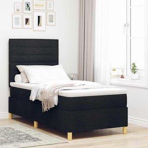 LED Boxspringbett mit Matratze 90x200 cm Schwarz