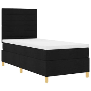 LED Boxspringbett mit Matratze 90x200 cm Schwarz