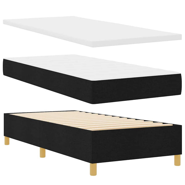 LED Boxspringbett mit Matratze 90x200 cm Schwarz