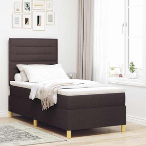 LED Boxspringbett Dunkelbraun 90x200 cm