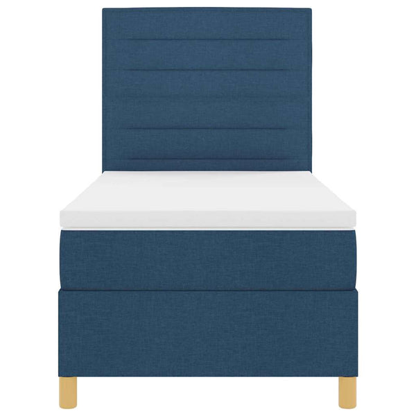 LED Boxspringbett mit Matratze Blau 90x200