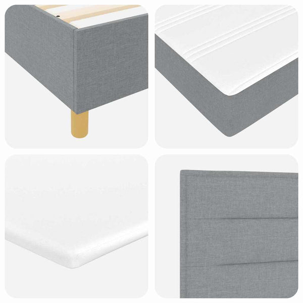 vidaXL Lit coffre à LED avec matelas Gris clair 100 x 200 cm Tissu