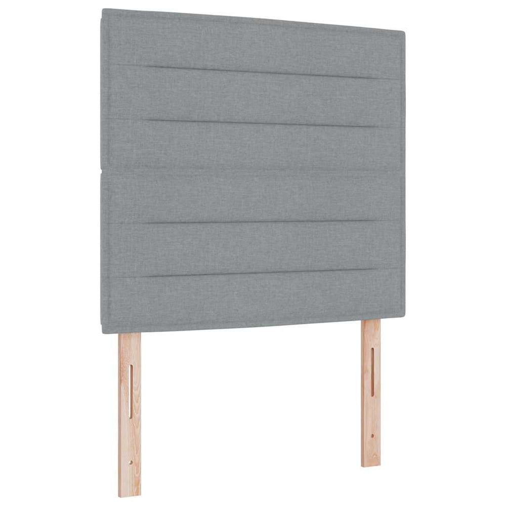vidaXL Lit coffre à LED avec matelas Gris clair 100 x 200 cm Tissu