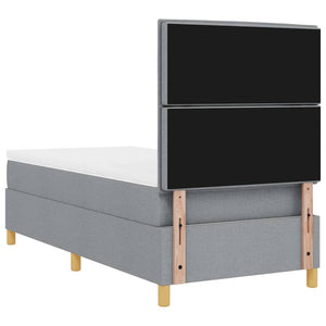 vidaXL Lit coffre à LED avec matelas Gris clair 100 x 200 cm Tissu
