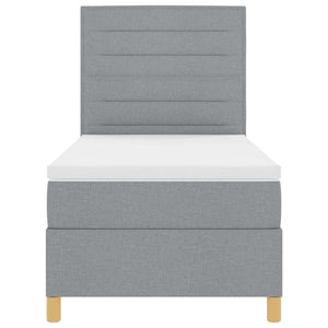 vidaXL Lit coffre à LED avec matelas Gris clair 100 x 200 cm Tissu