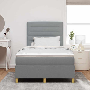 LED Boxspringbett mit Matratze Hellgrau 120x190cm