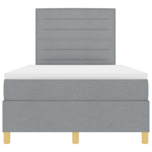 LED Boxspringbett mit Matratze Hellgrau 120x190cm
